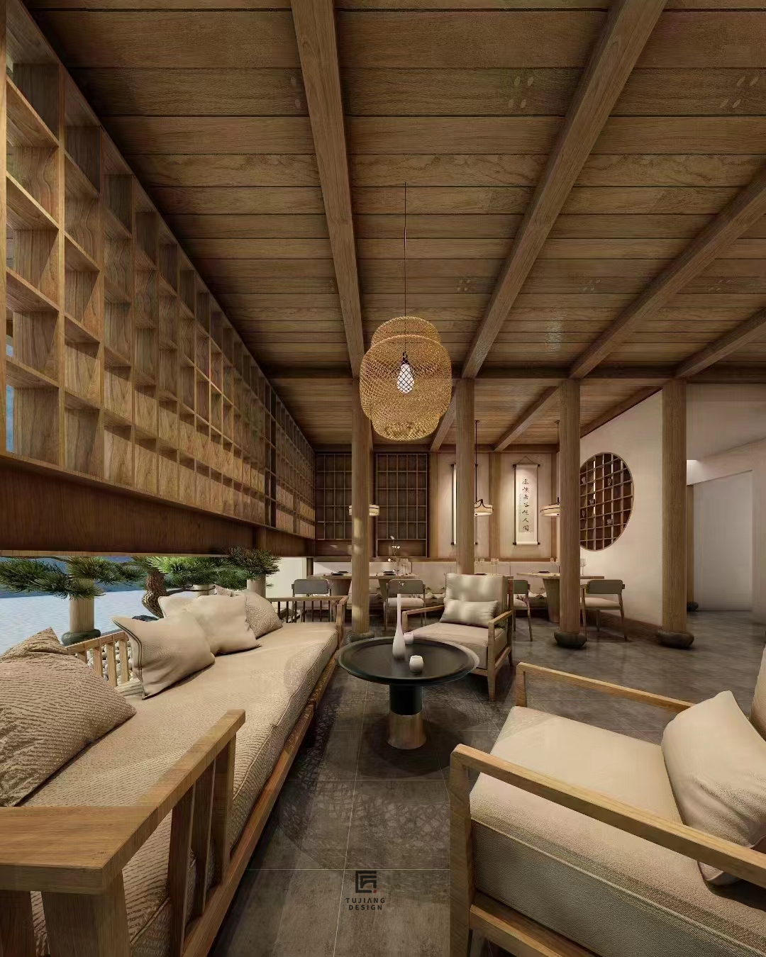 工装中式酒店设计案例｜古风雅韵融合现代奢适-5