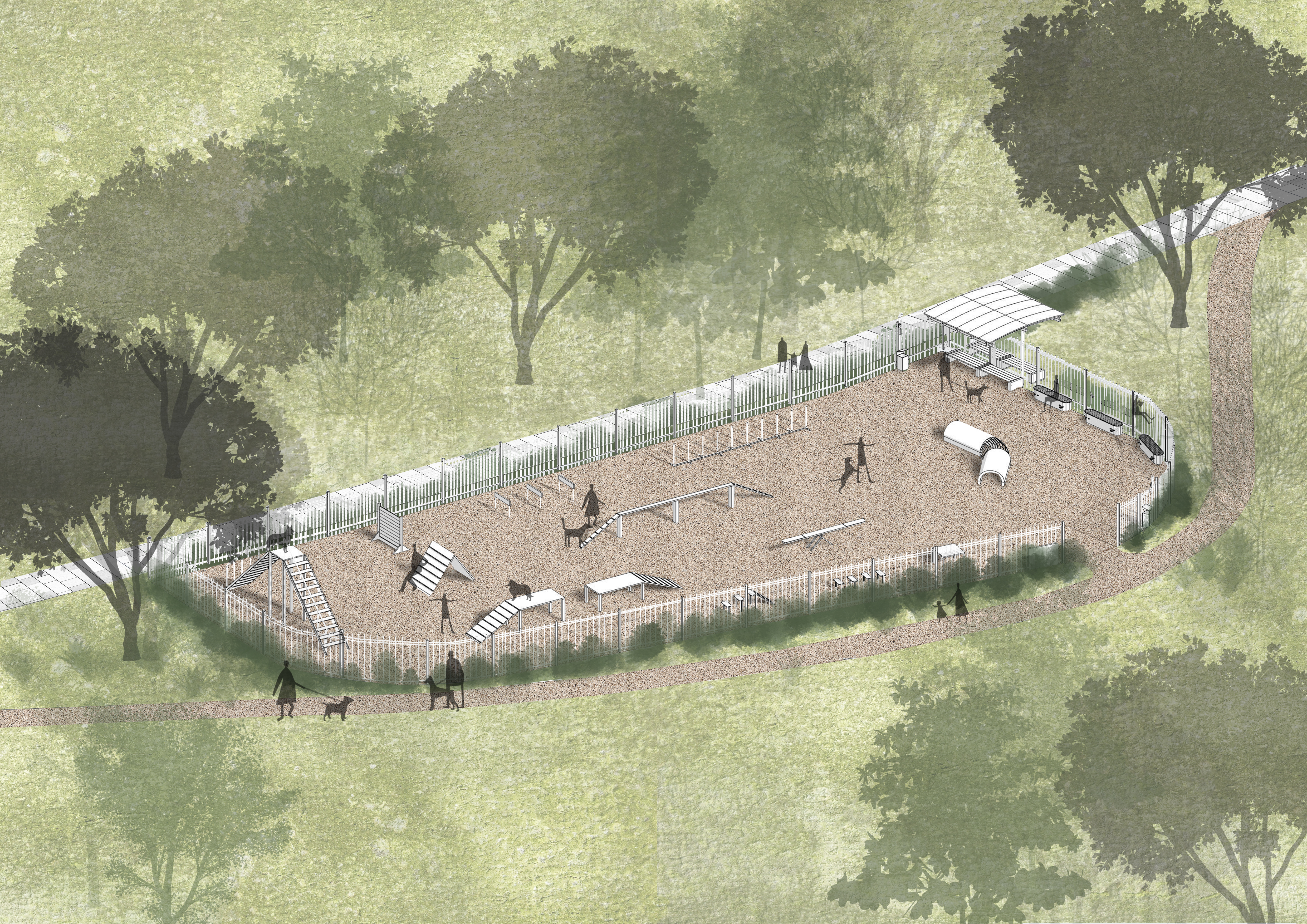 Собачья площадка в парке Оккервиль-5