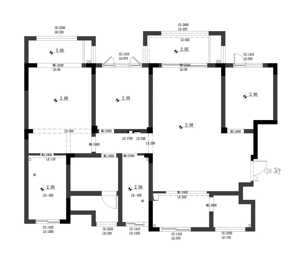 独墅熙岸140m2现代黑白灰-1