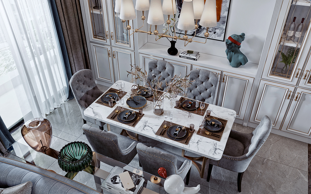 法式轻奢平层设计-4