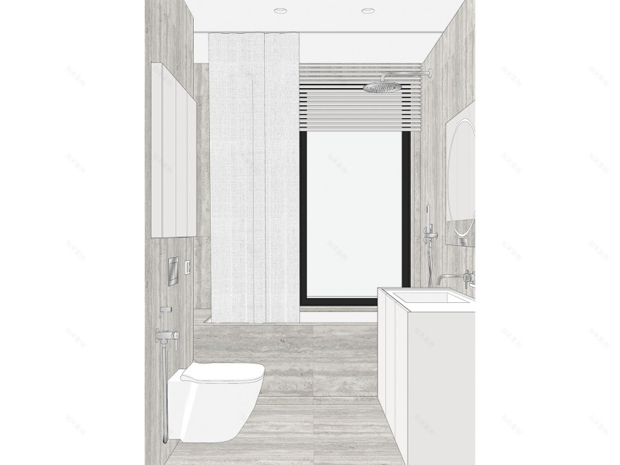 带浴室窗户的简约公寓丨俄罗斯莫斯科-54