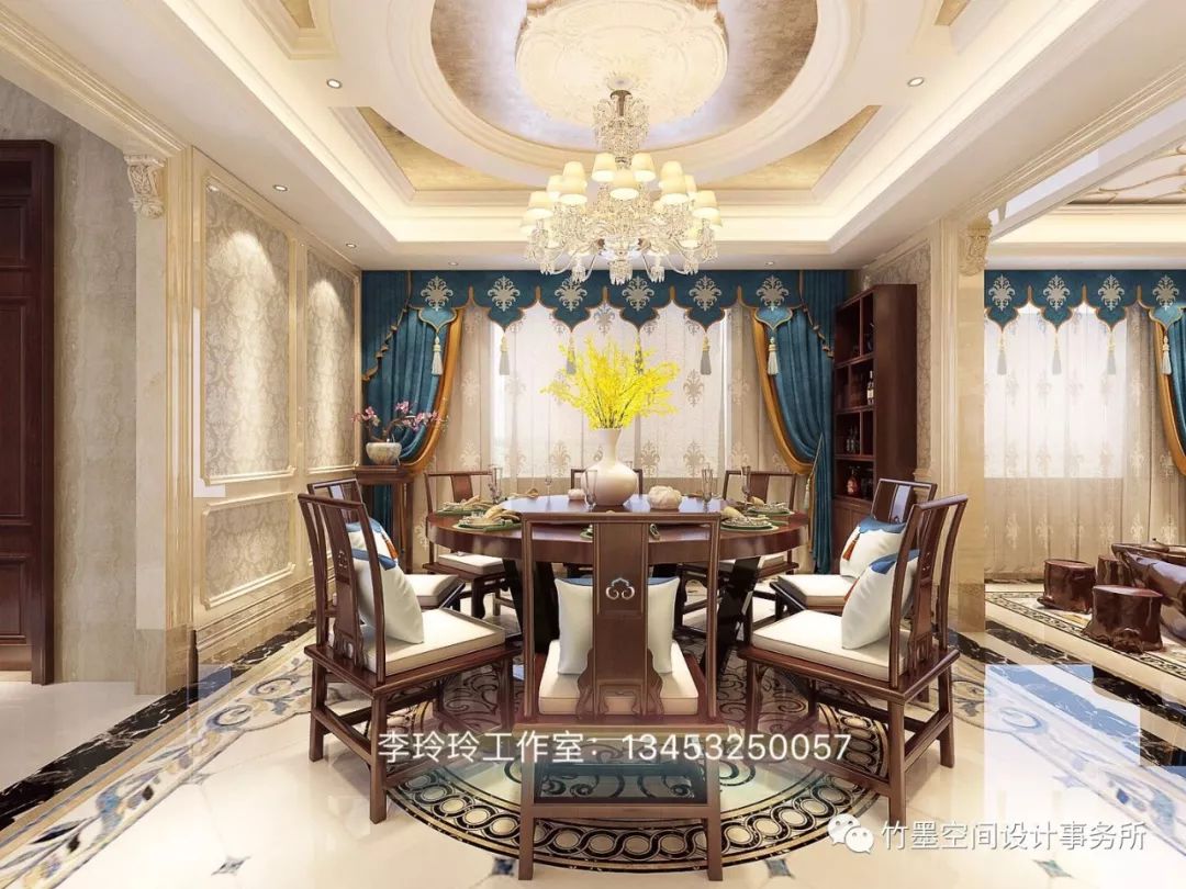 欧式浪漫融入中式韵律,350m²大平层设计-8