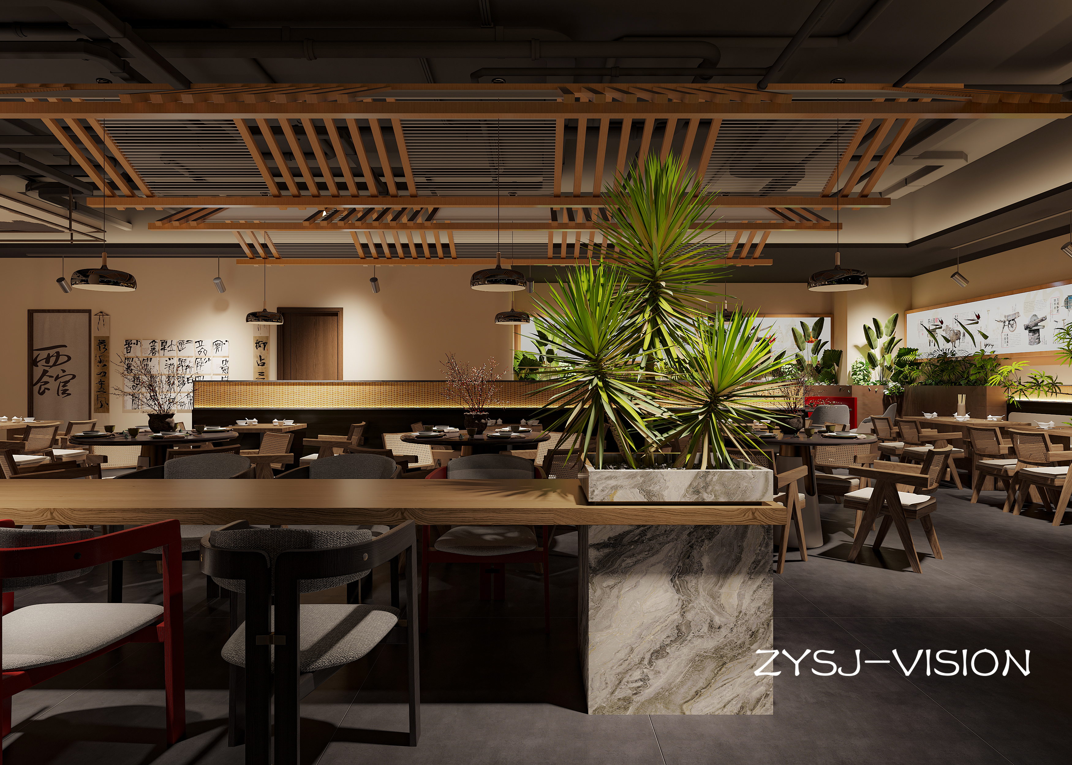 郑州老烩面・木韵暖食空间设计-2