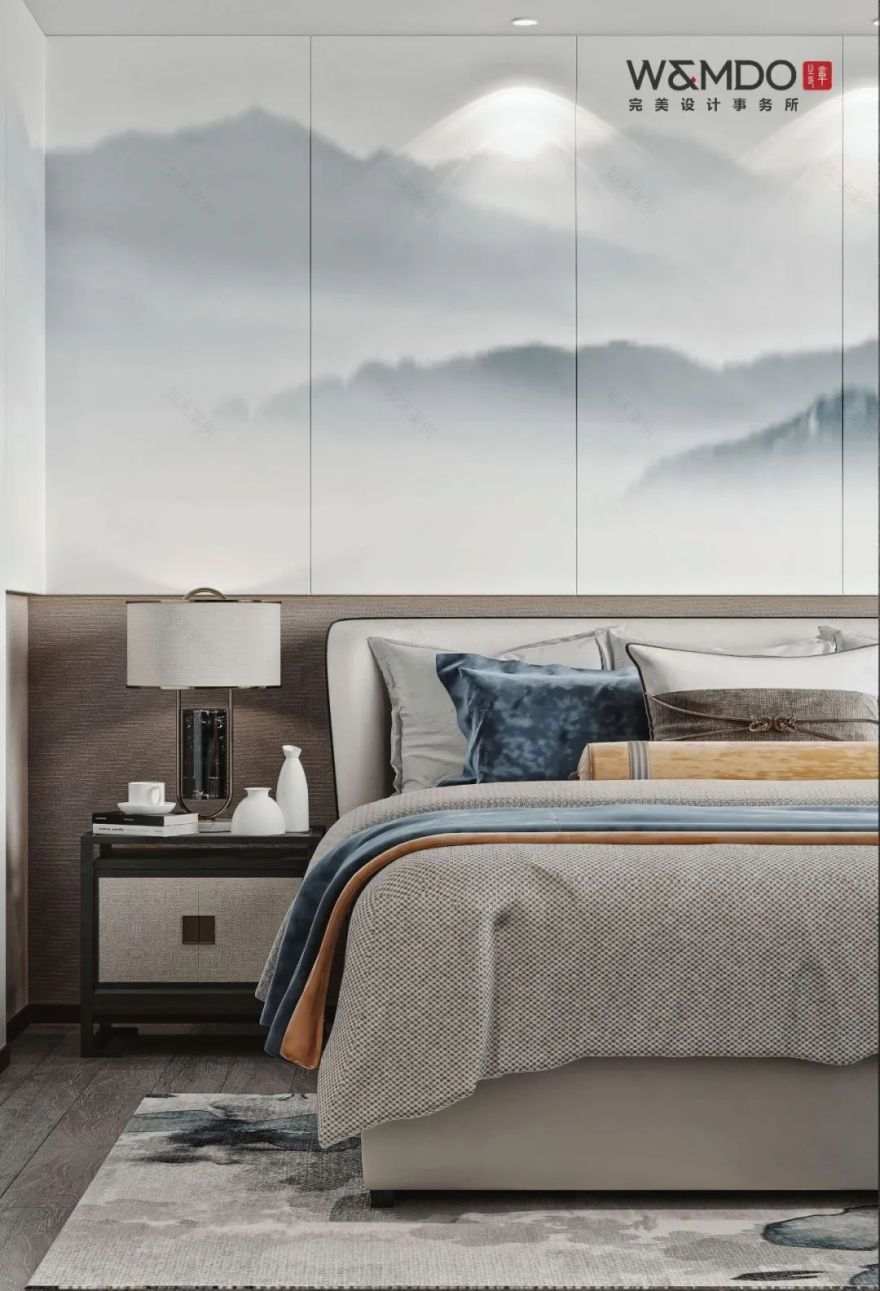 蓝山湾·肖府新中式设计,融合清雅古韵与精致简约-40