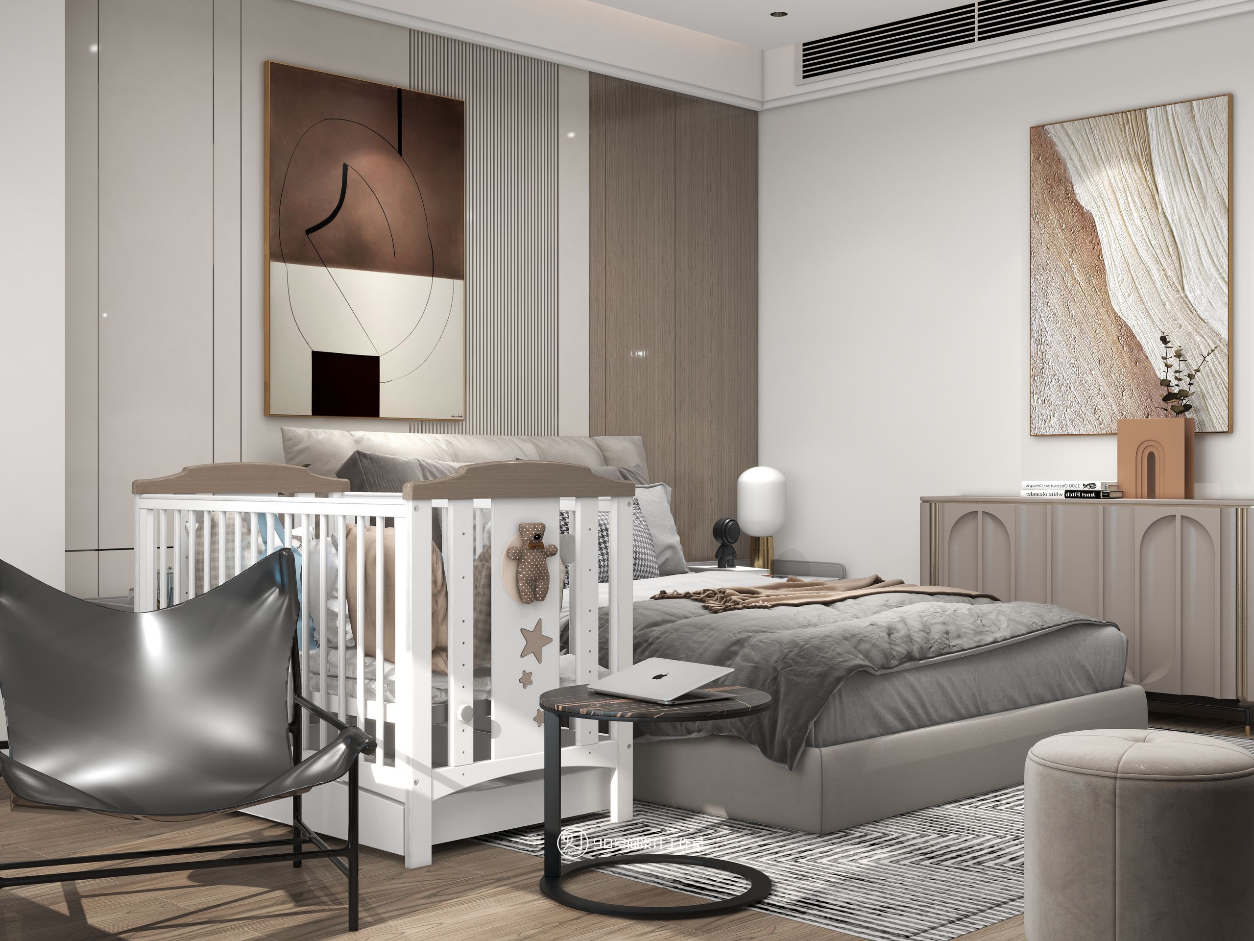 海市蜃楼现代轻奢风格挑高别墅设计丨90 空间设计-37