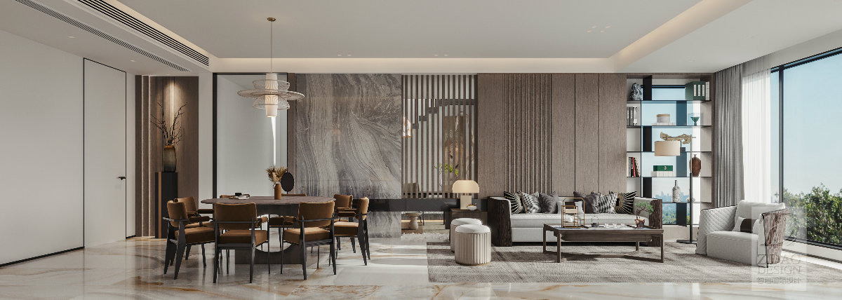 合肥海亮唐宁府 158㎡现代中式复式设计,闲居别庐之美-0