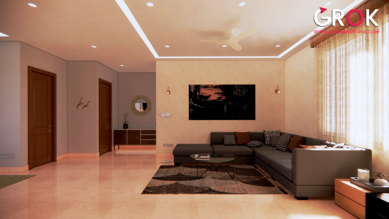 2BHK 3D Interior Design | GROK-6