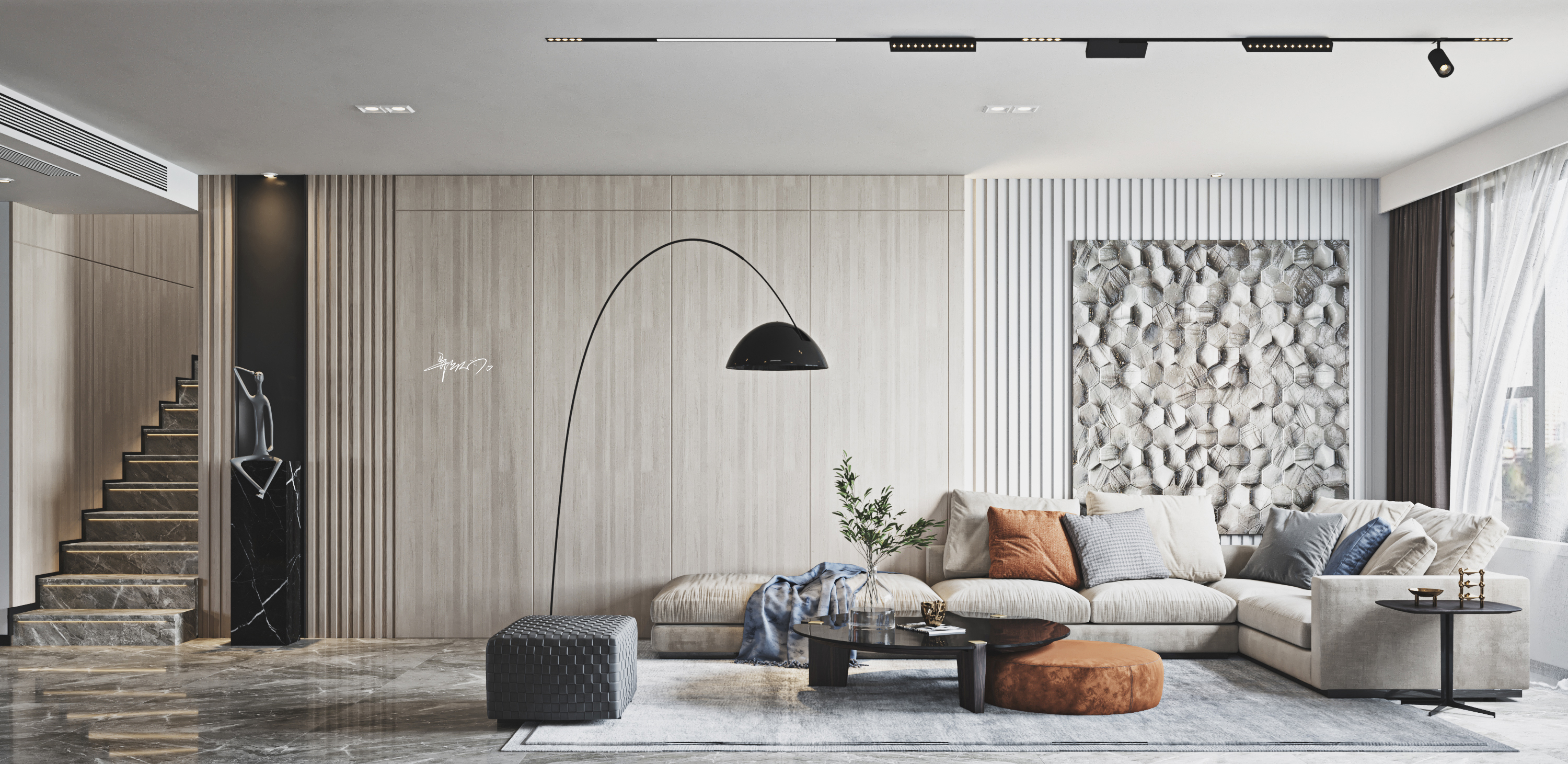 现代客厅设计，展现简约生活美学-1