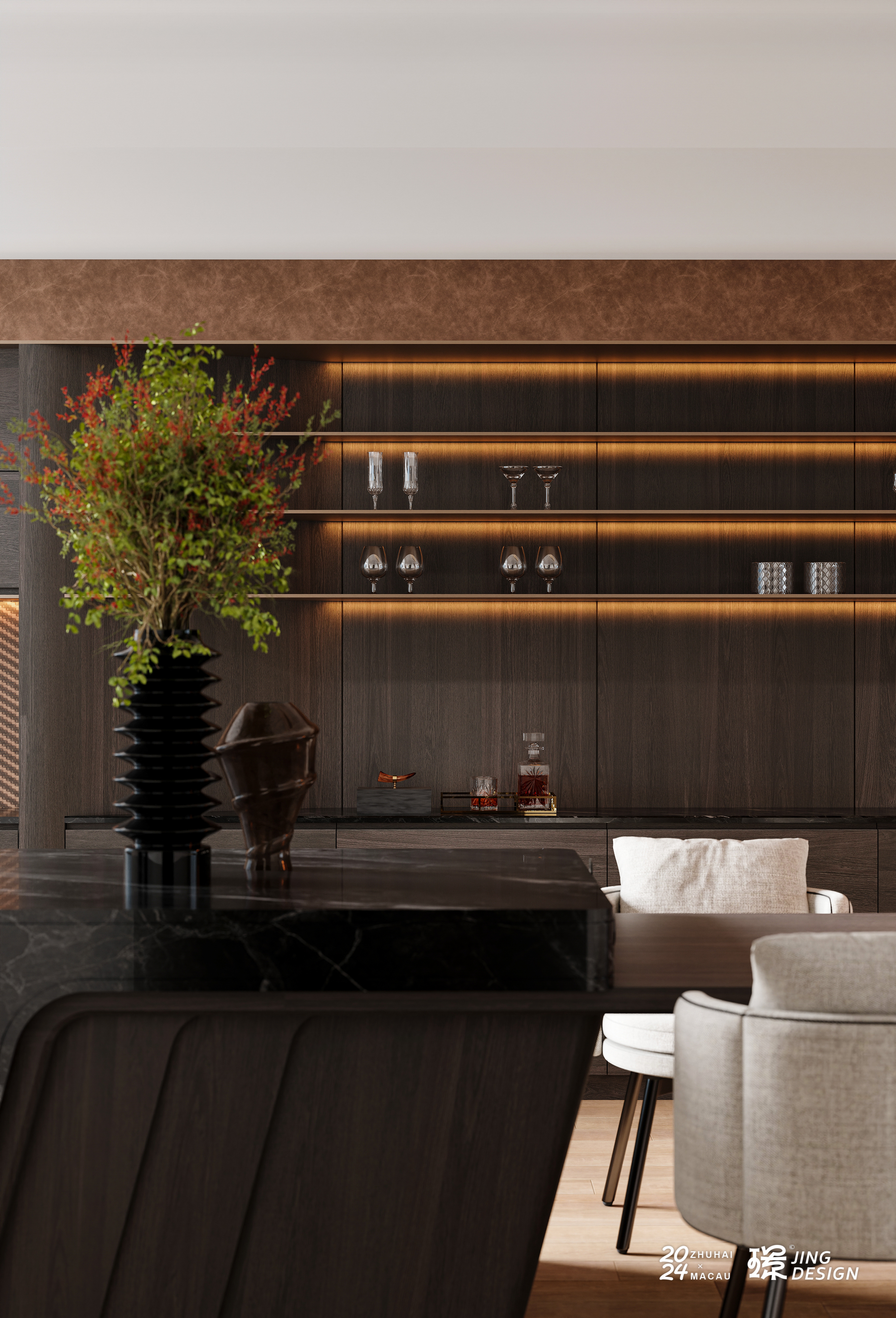 顶奢风格235平方河景高层-15