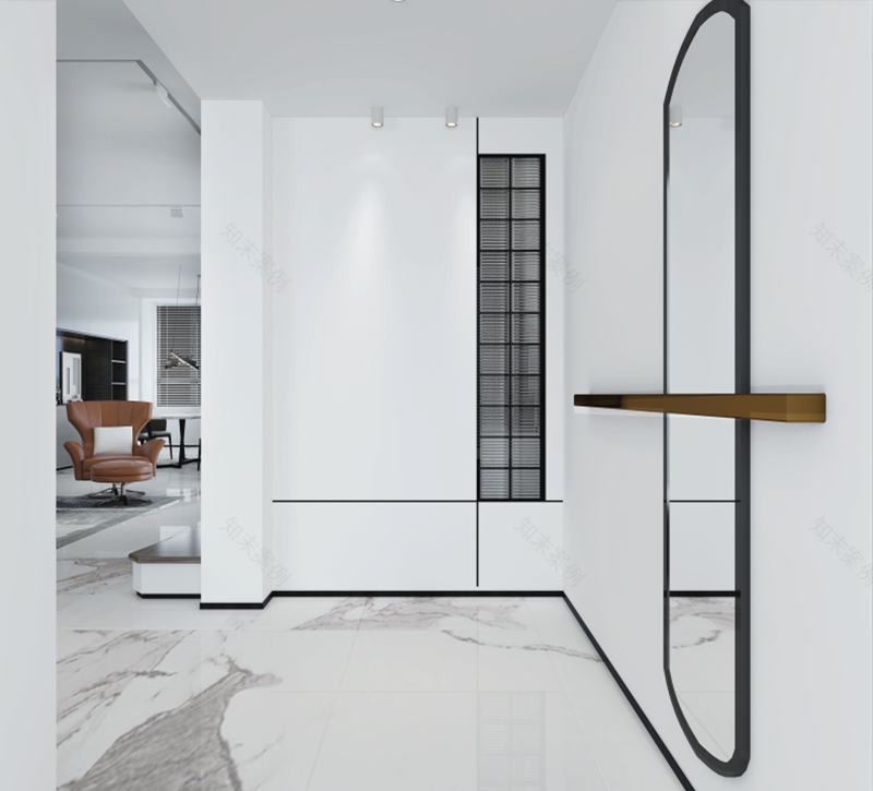 北京北城别墅设计 | 黑白色调打造简约艺术空间-7