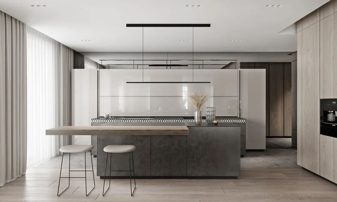 100 款厨房岛台设计案例丨蜂鸟设计,云行设计-5