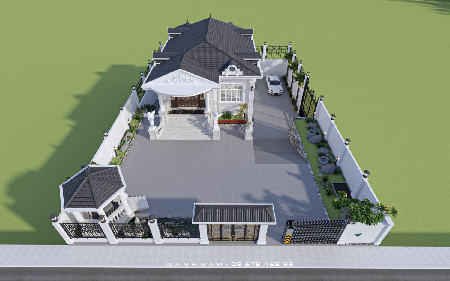 免费SketchUp别墅外部模型丨Danh Nam-4