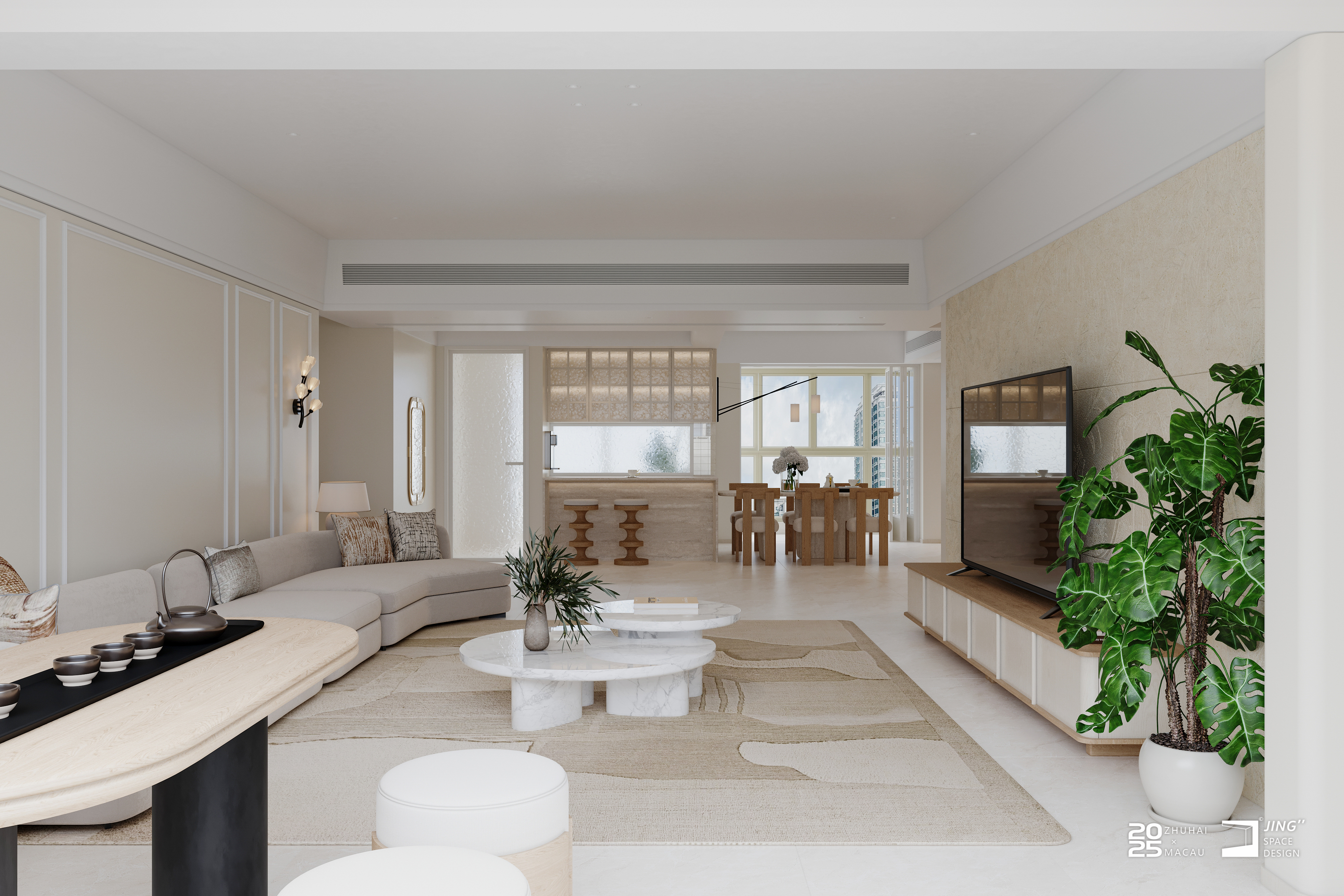 轻法式自然风大平层设计-0