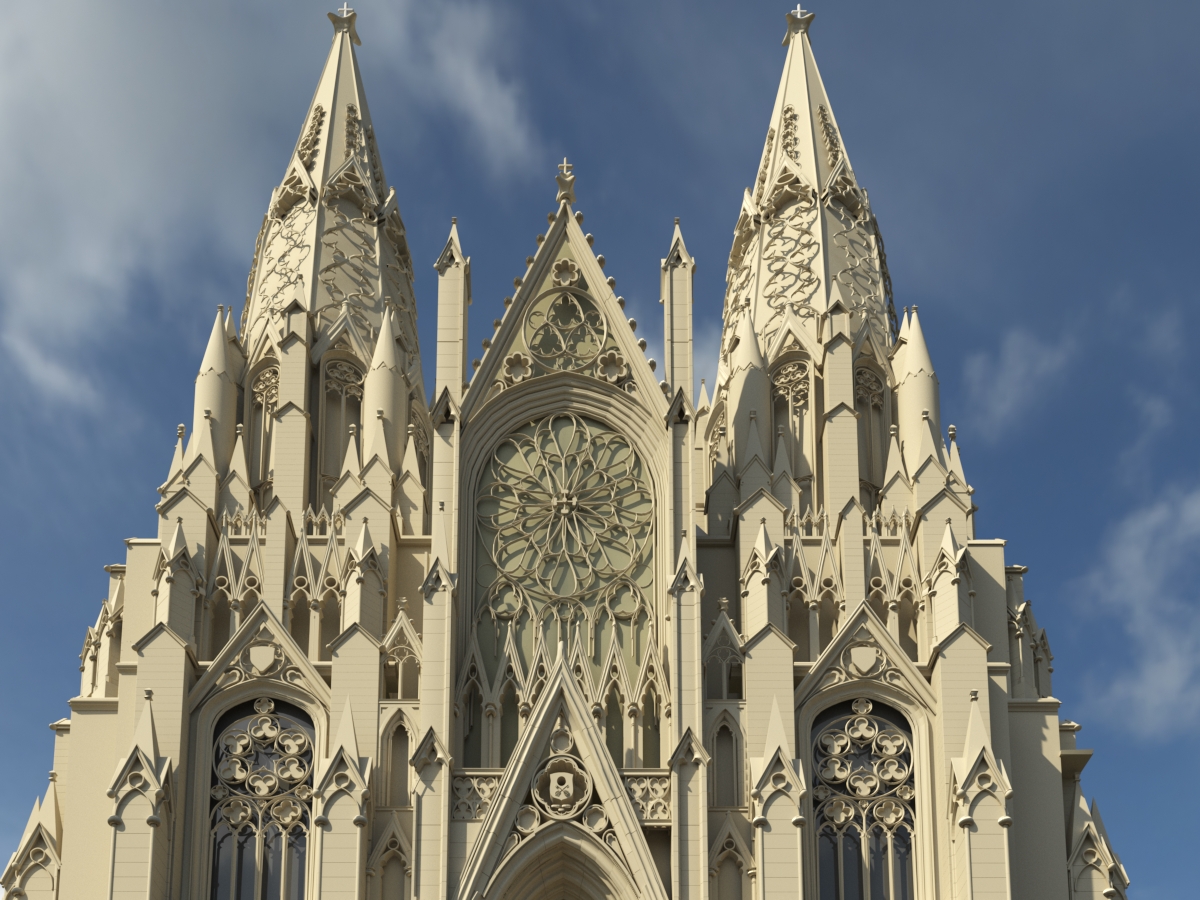 St Patrick`s cathedral in NY (3Ds Max)-0