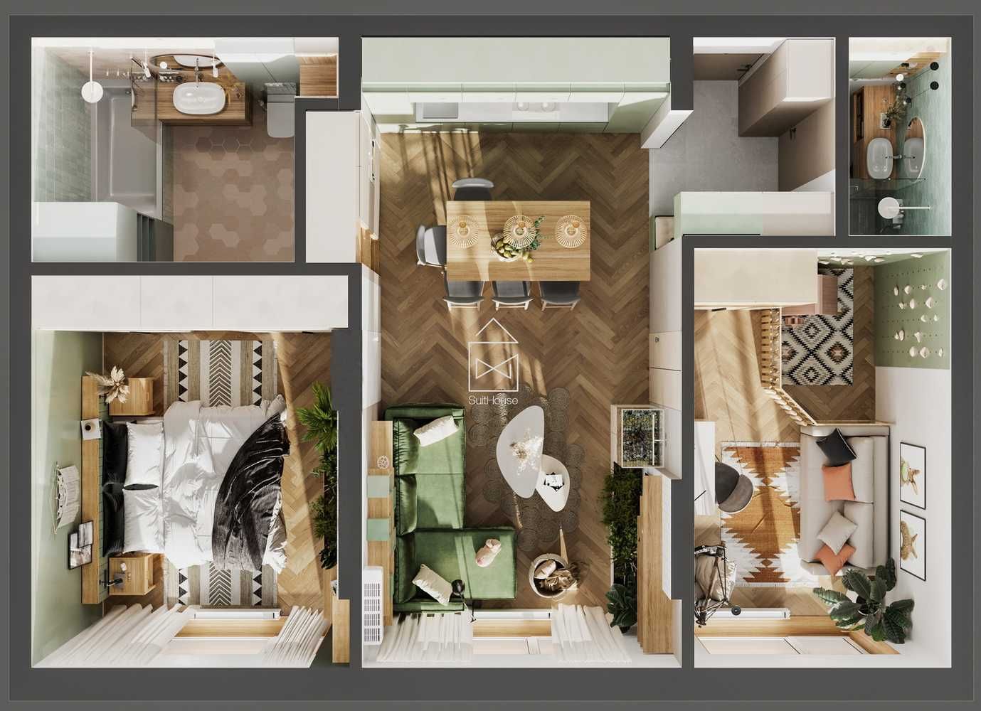 “Лайм”3室公寓生态风格设计项目丨乌克兰基辅丨Suit House（乌克兰）-18