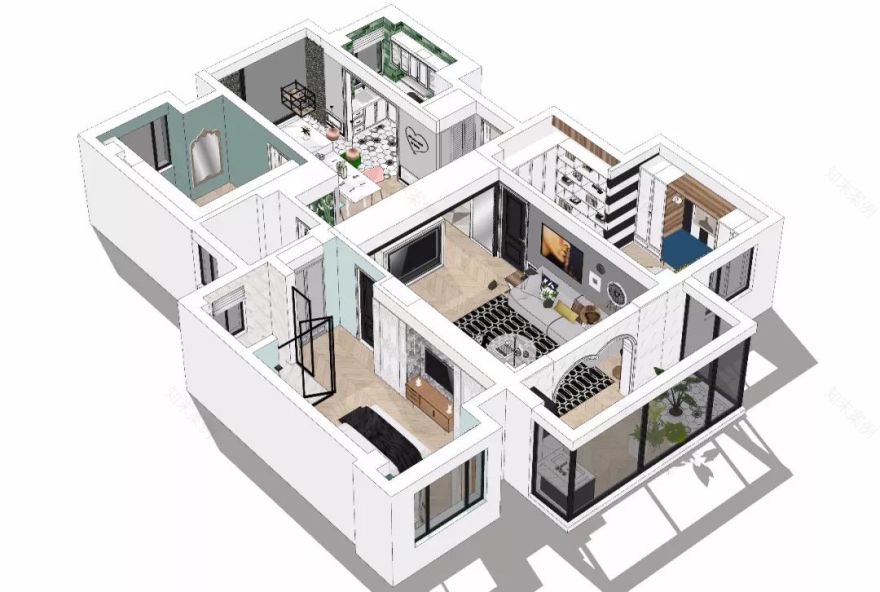 南京现代混搭风格客厅,360°旋转电视架酷炫登场-13