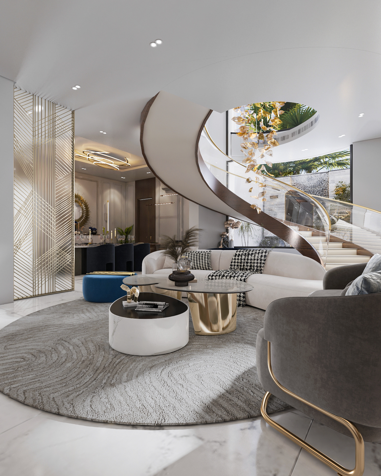 别墅大厅设计丨沙特阿拉伯-9