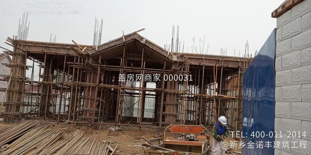 【施工队案例】河南驻马店二层欧式别墅施工-16