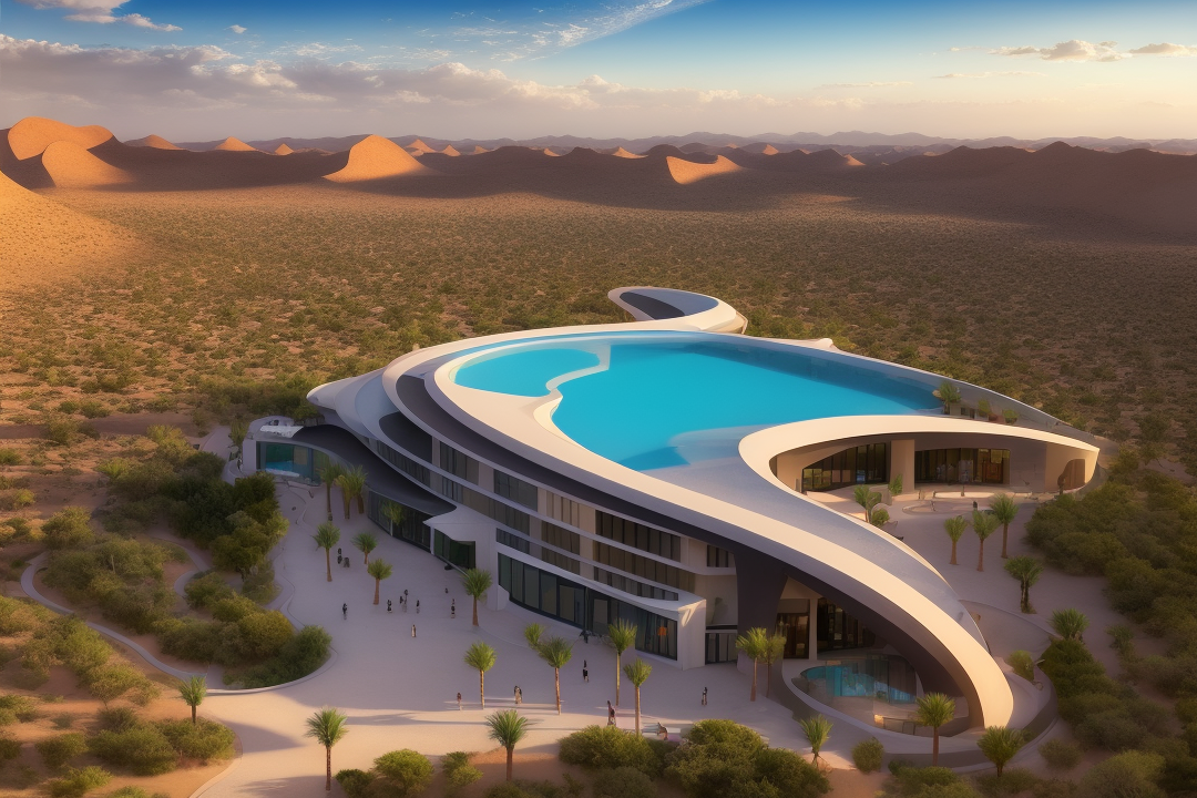 AI绘画之路-沙漠绿洲酒店-2