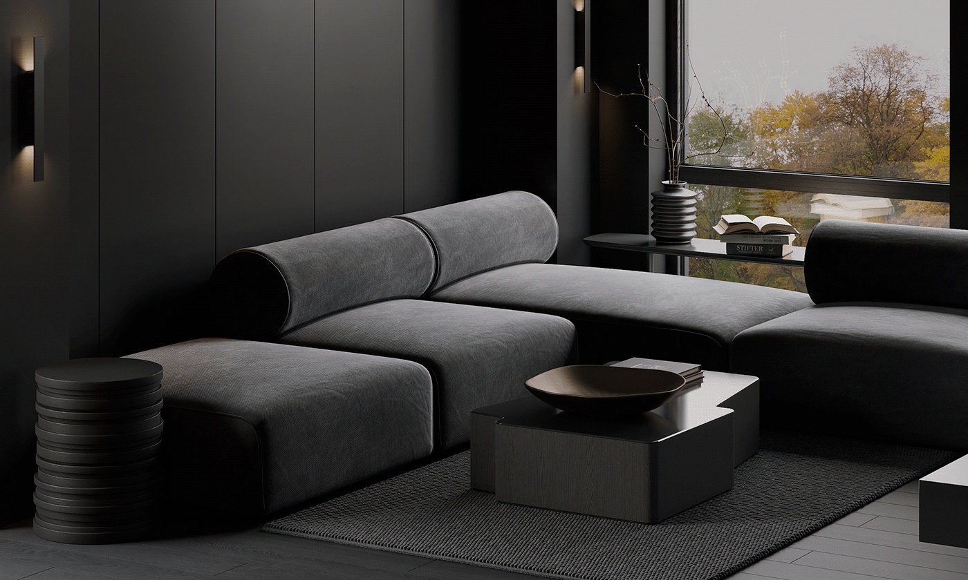 高级黑色系公寓设计 简而不单的魅力！-5