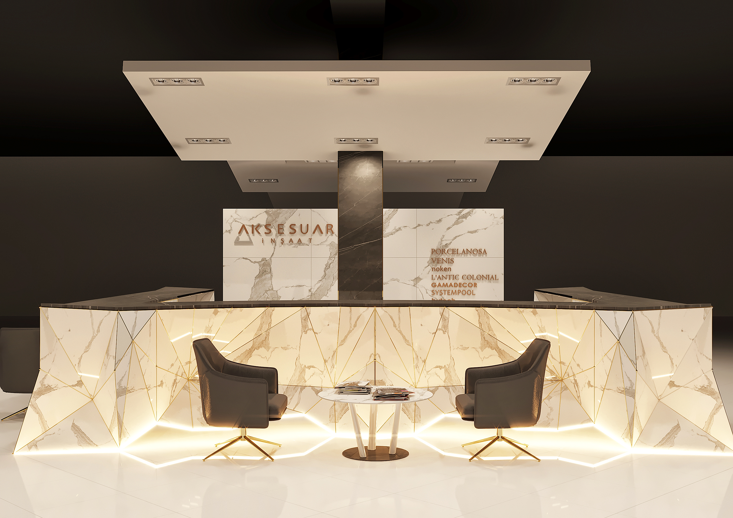 The reception design in several variants .-7