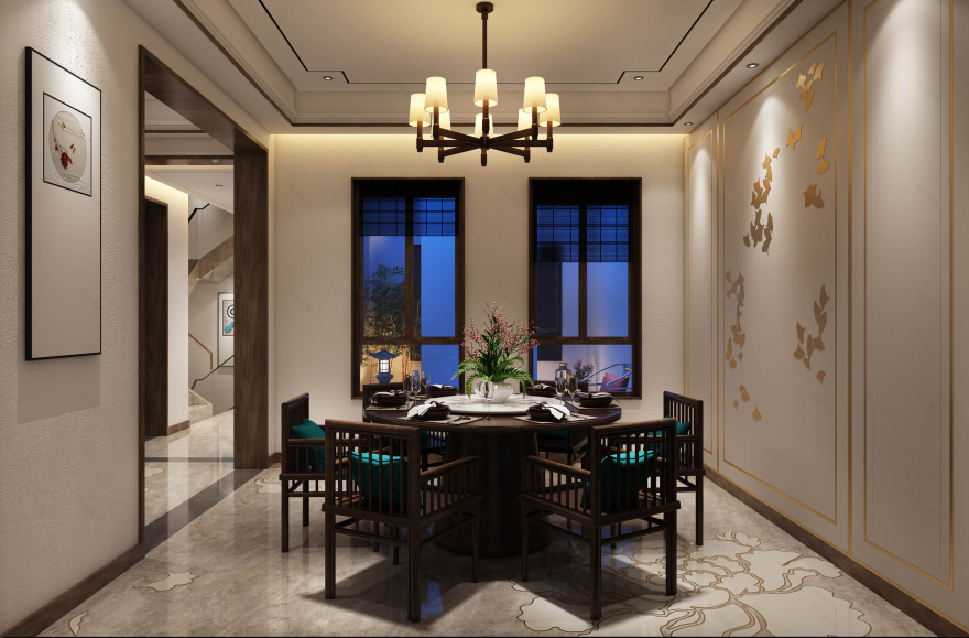 新中式 中式古典 奢华家装别墅样板房-17-7