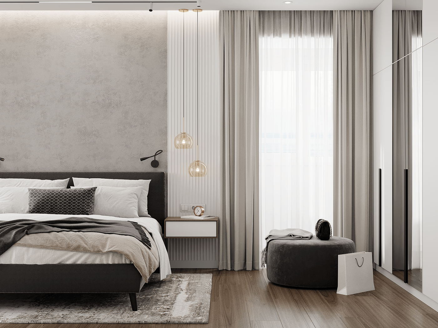 79㎡高级灰色系小空间公寓设计-10