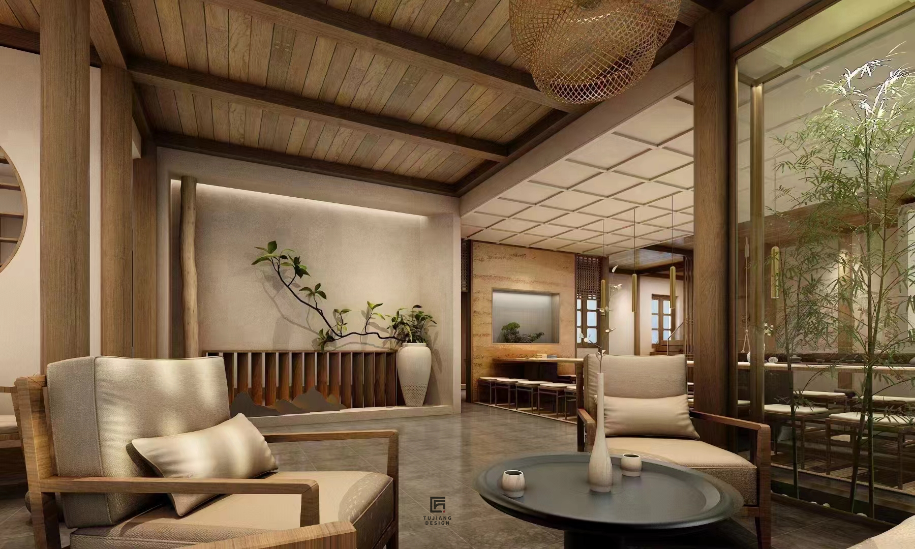 工装中式酒店设计案例｜古风雅韵融合现代奢适-1