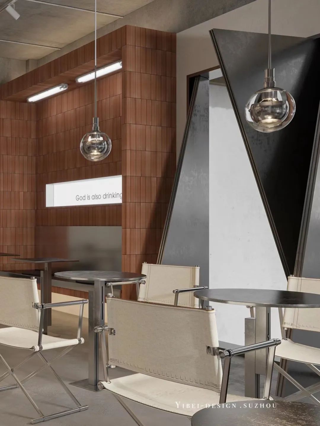 曲面连续的绿色咖啡厅丨中国苏州丨YIBEI DESIGN-10