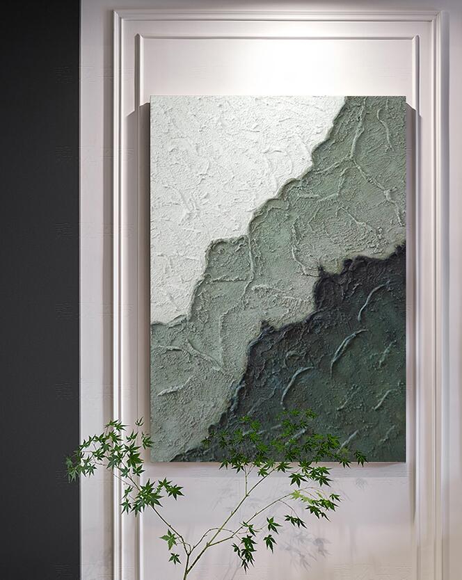 玄关装饰画厚肌理油画-5