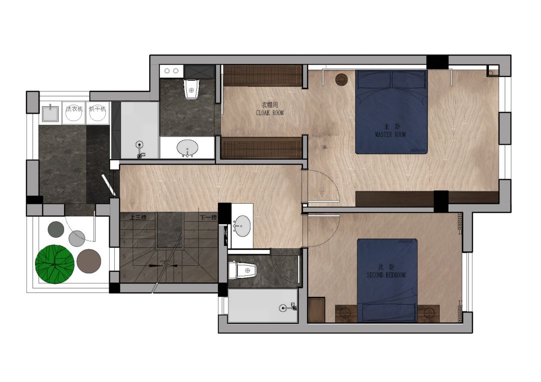 朴素自然叠墅设计-18
