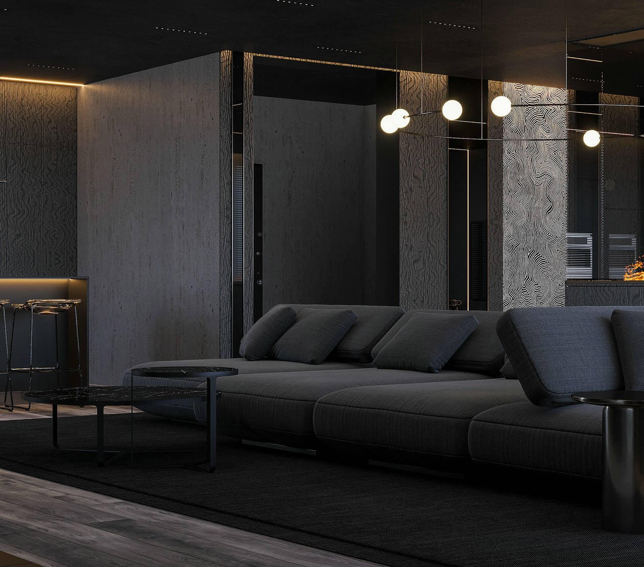 黑色系公寓设计 既沉稳又有设计感！-6