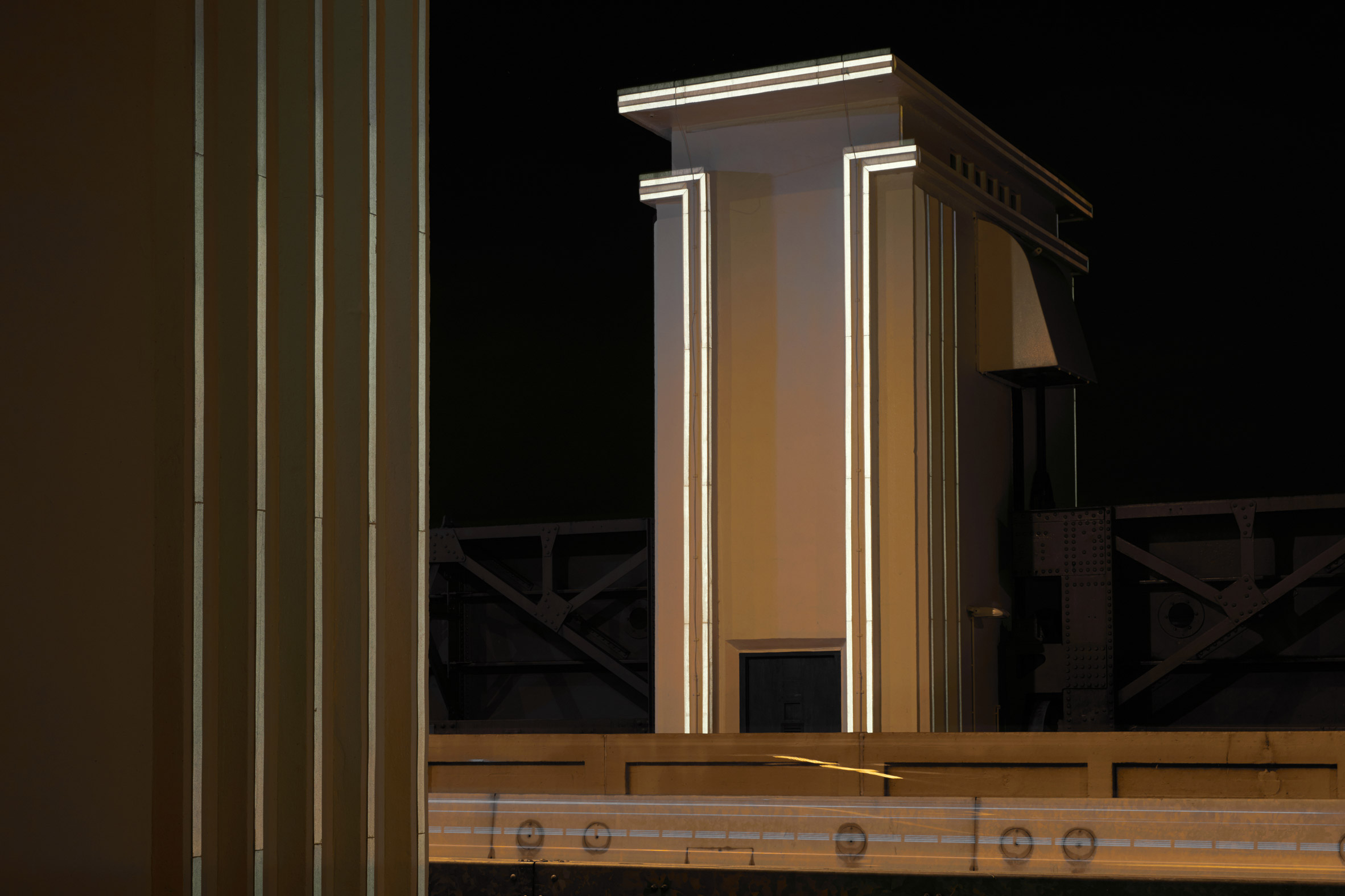 Restored floodgates by Studio Roosegaarde reflect the headlights of cars-16