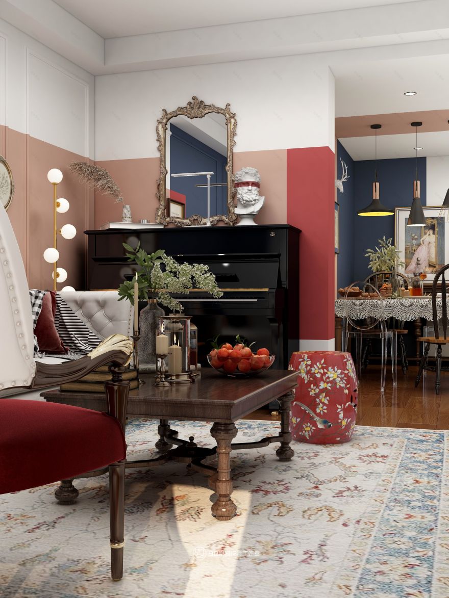 《欢愉同乐》80 平方现代美式空间设计-14