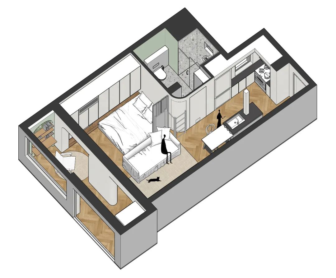42㎡法式风情小户型设计丨中国北京-7