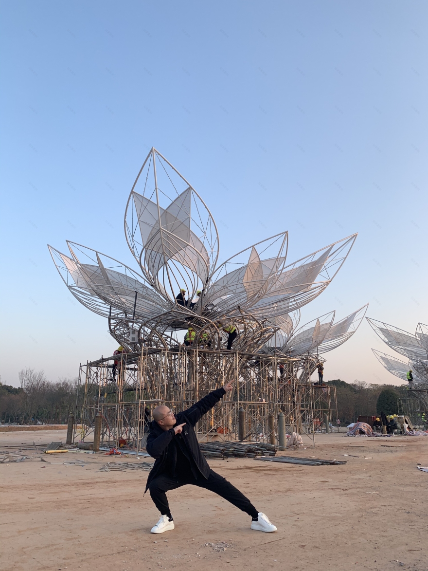 橙彩凝香赣州信丰花园湾广场主题雕塑丨中国赣州-20