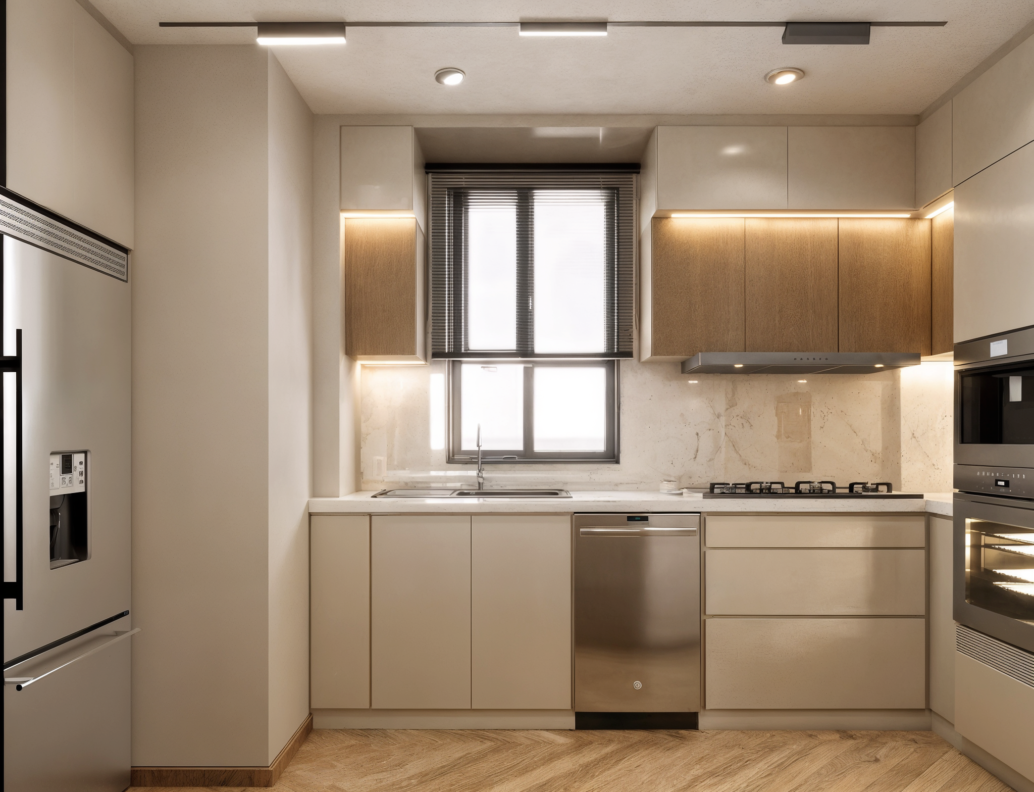 住宅公寓入口,厨房,餐厅及客厅设计丨埃及亚历山大丨Eman Rafie Designs公司-24