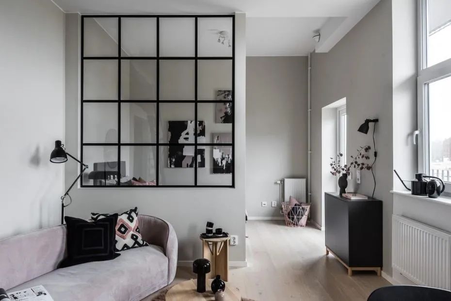 瑞典 40㎡中性风公寓，黑白灰++ 香芋紫，打造温柔独立空间-10