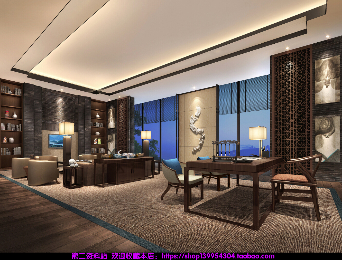 新中式 中式古典 奢华家装别墅样板房-8-3