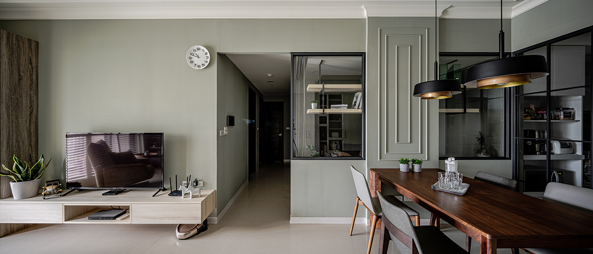 家装设计案例鉴赏——清新感薄荷绿轻美式小宅 -6