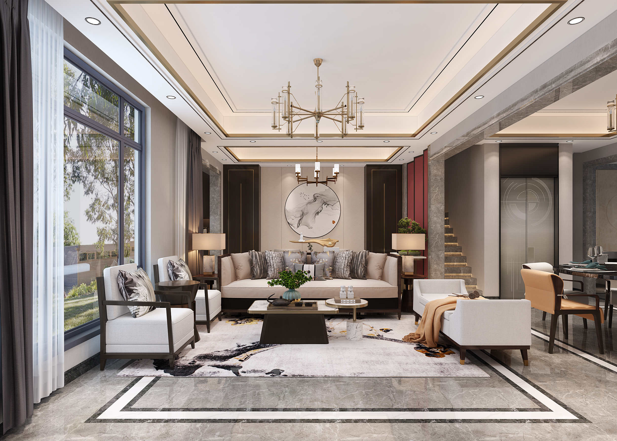 雅致新中式，富丽堂皇的室内设计-1