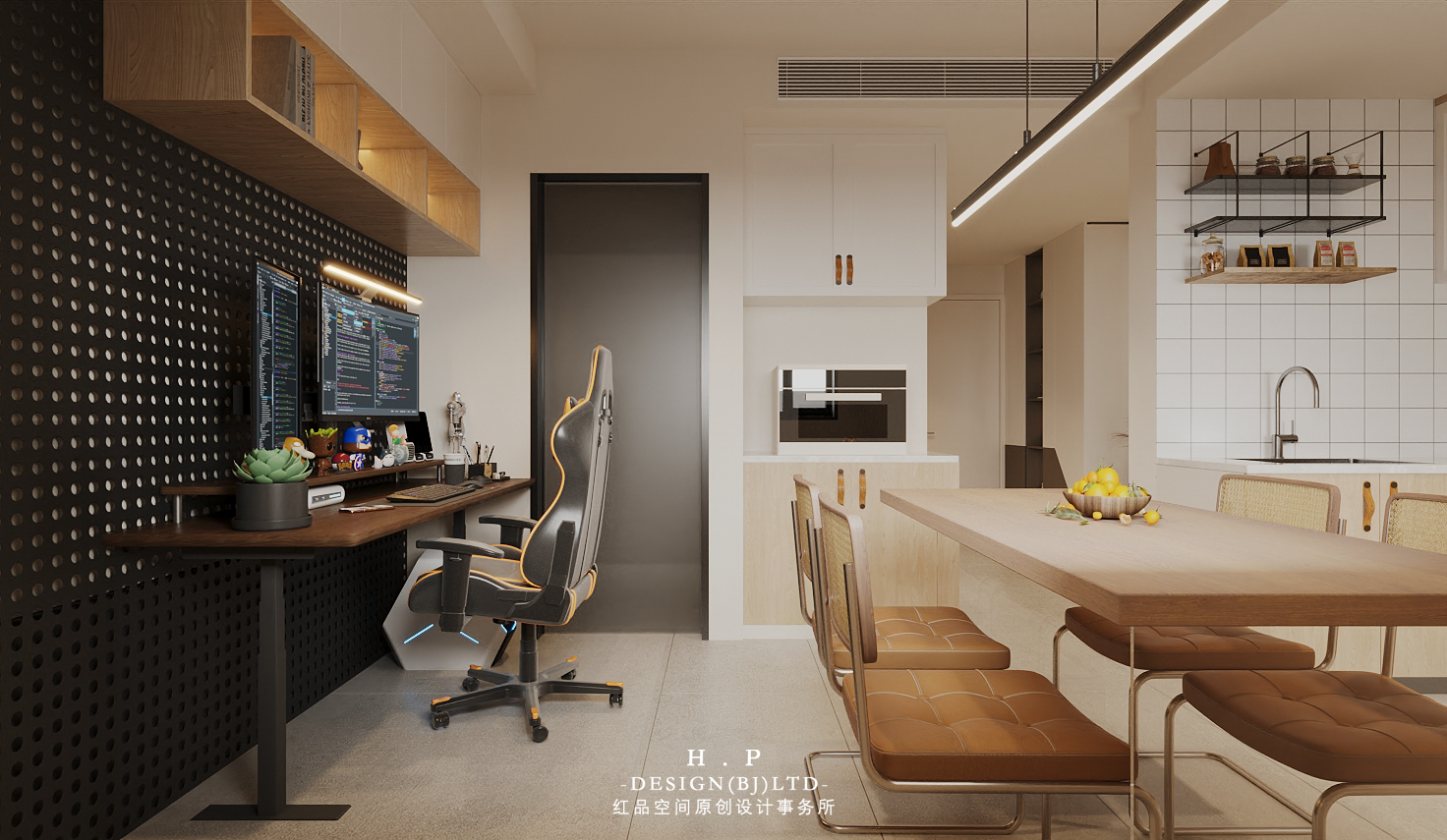 90㎡二孩家庭空间布局设计丨中国北京丨红品空间原创设计-16