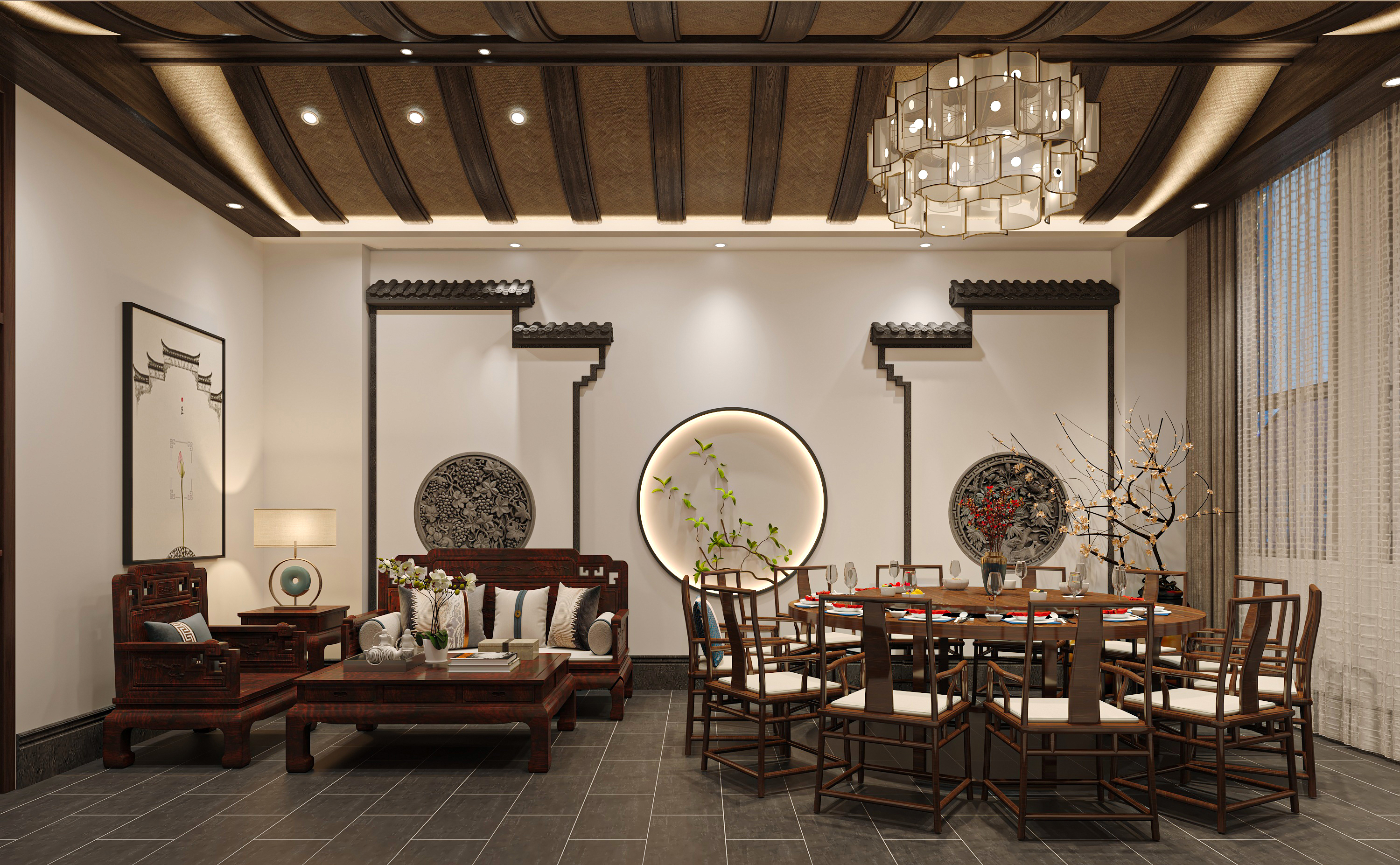 中餐厅设计|徽派建筑古风餐厅-19