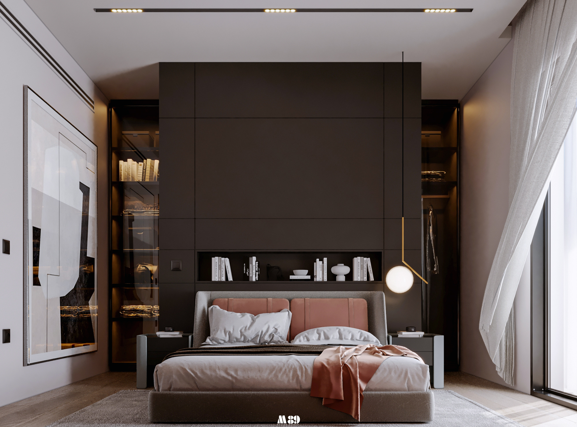 现代主卧室设计丨埃及开罗丨Moamen Amin-11