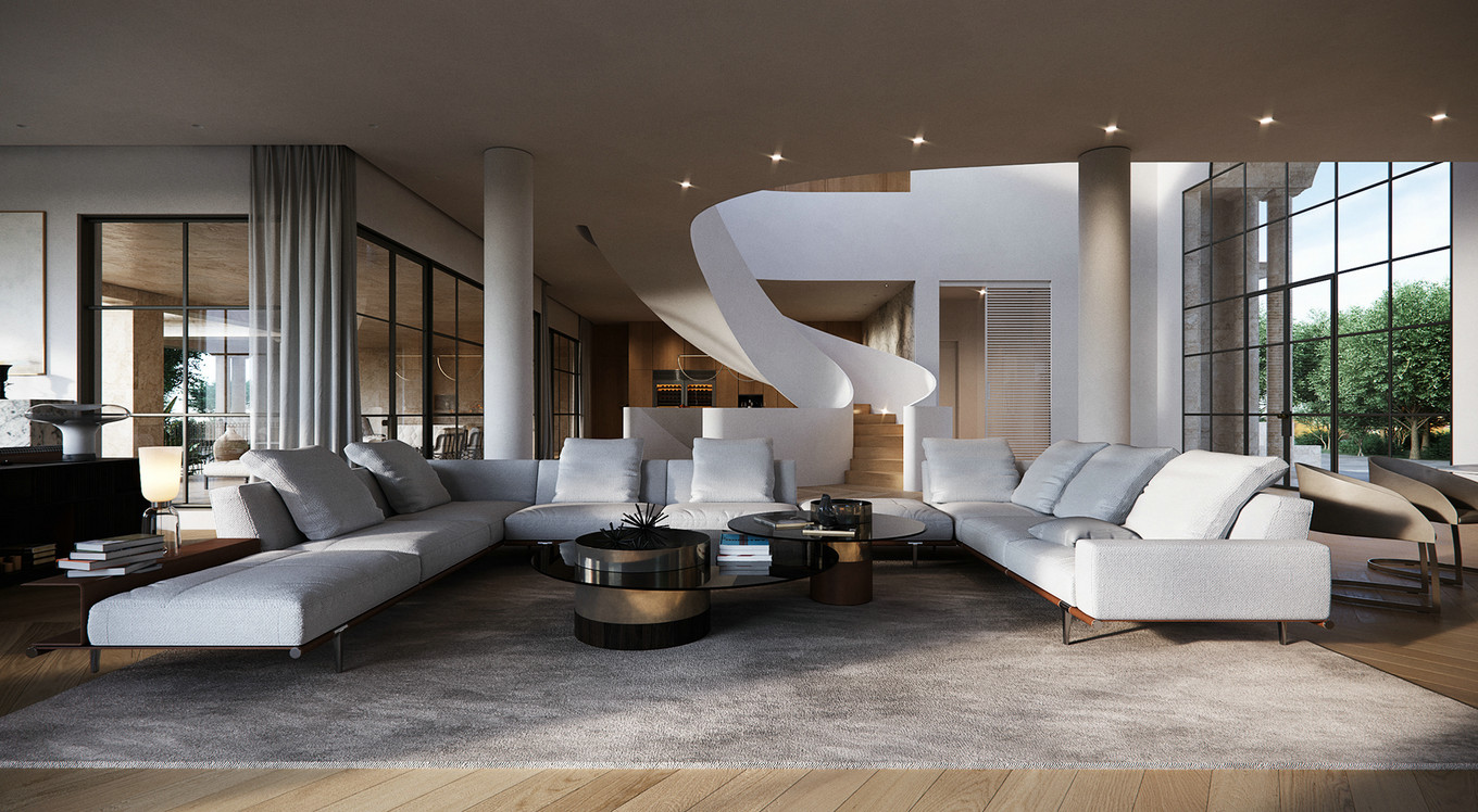 现代简约线条感别墅设计-0