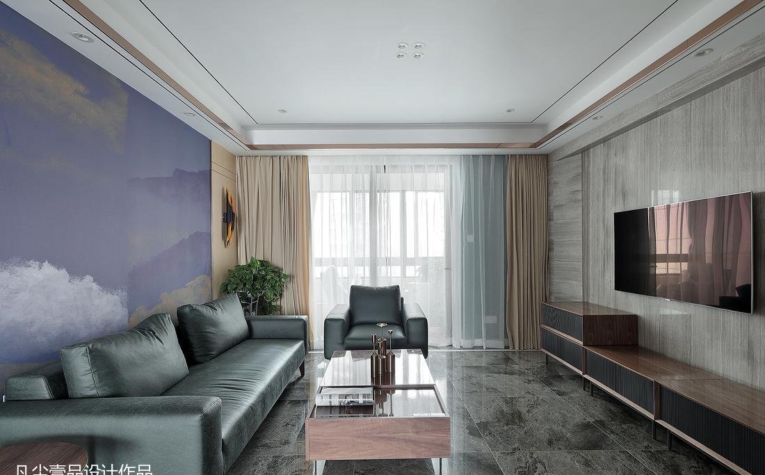 轻奢绿色玄关,精致山水空间-12