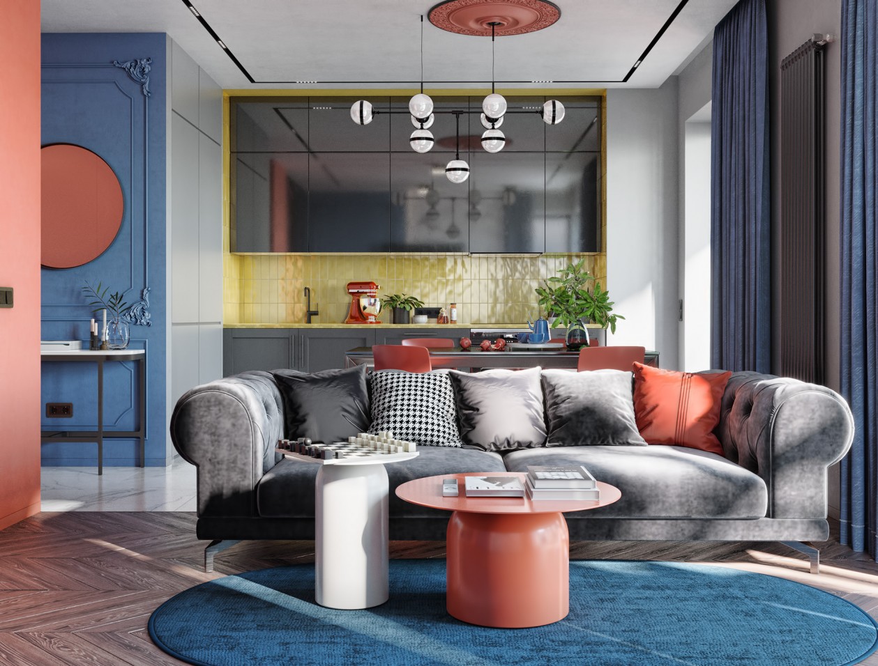 简欧的质感遇上大胆的用色，让空间超出挑！-0