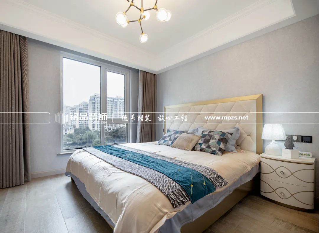 150㎡美式轻奢婚房，沁蓝米咖配色展现小资情调-60