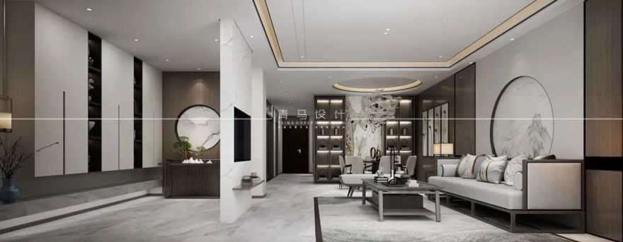 绿地城 360㎡新中式别墅丨青马别墅设计-20