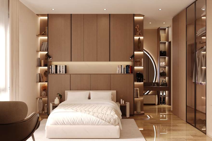 当代集成式储物豪华卧室设计-2